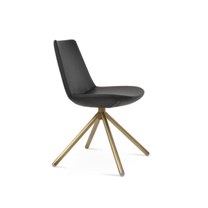 Soho Concept Eiffel Stick Swivel Chair - Elegant Camira Blazer Wool Fabric, 10-year Guarantee, Durable Design Brass,Dark Grey  Soho-concept-dining-chair-03482