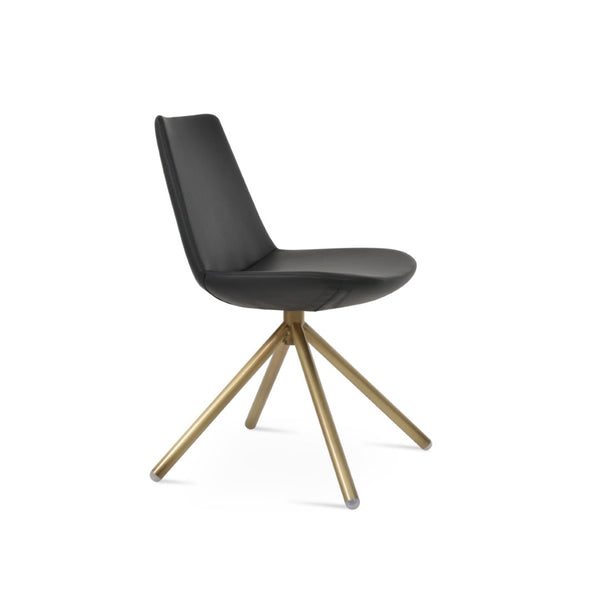 Soho Concept Eiffel Stick Swivel Chair - Elegant Camira Blazer Wool Fabric, 10-year Guarantee, Durable Design Brass,Dark Grey  Soho-concept-dining-chair-03482