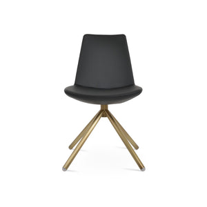 Soho Concept Eiffel Stick Swivel Chair - Elegant Camira Blazer Wool Fabric, 10-year Guarantee, Durable Design Brass,Dark Grey  Soho-concept-dining-chair-03482