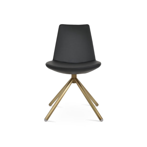 Soho Concept Eiffel Stick Swivel Chair - Elegant Camira Blazer Wool Fabric, 10-year Guarantee, Durable Design Brass,Dark Grey  Soho-concept-dining-chair-03482
