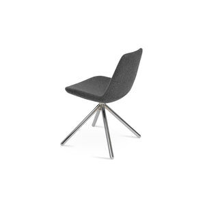 Soho Concept Eiffel Stick Swivel Chair - Elegant Camira Blazer Wool Fabric, 10-year Guarantee, Durable Design Chrome,Dark Grey  Soho-concept-dining-chair-03484