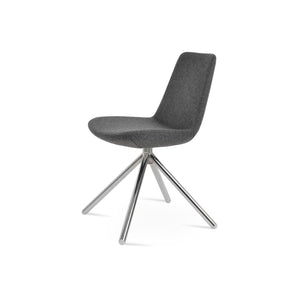 Soho Concept Eiffel Stick Swivel Chair - Elegant Camira Blazer Wool Fabric, 10-year Guarantee, Durable Design Chrome,Dark Grey  Soho-concept-dining-chair-03484
