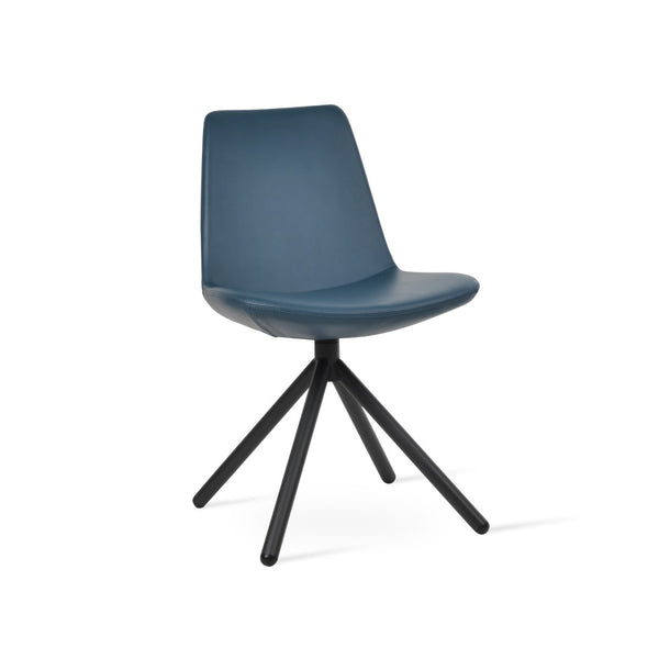 Soho Concept Eiffel Stick Swivel Chair - Elegant Leatherette Dining Chair With Soft Walnut Finish & 2-year Guarantee Black,Blue  Soho-concept-dining-chair-03479