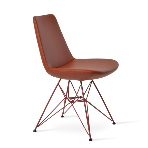 Soho Concept Eiffel Tower Chair - Stylish Dining Chair With Chrome & Color Options, 5-year Guarantee, 300 Lb Cap. Red  Soho-concept-dining-chair-03568