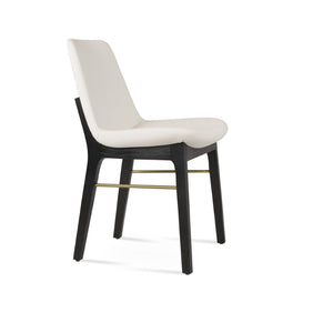 Soho Concept Eiffel Wood Chair - Stylish Dining Seating With Durable Leatherette, Brass Stretchers & 2-year Guarantee Ash,White  Soho-concept-dining-chair-03614