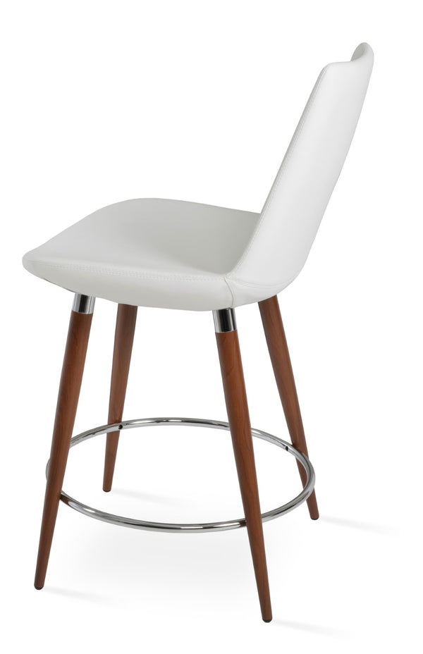 Soho Concept Eiffel Stylish Barstools & Counterstools - Durable Walnut & Black Metal, 5-year Guarantee, Elegant Design Walnut,White  Soho-concept-dining-chair-08023