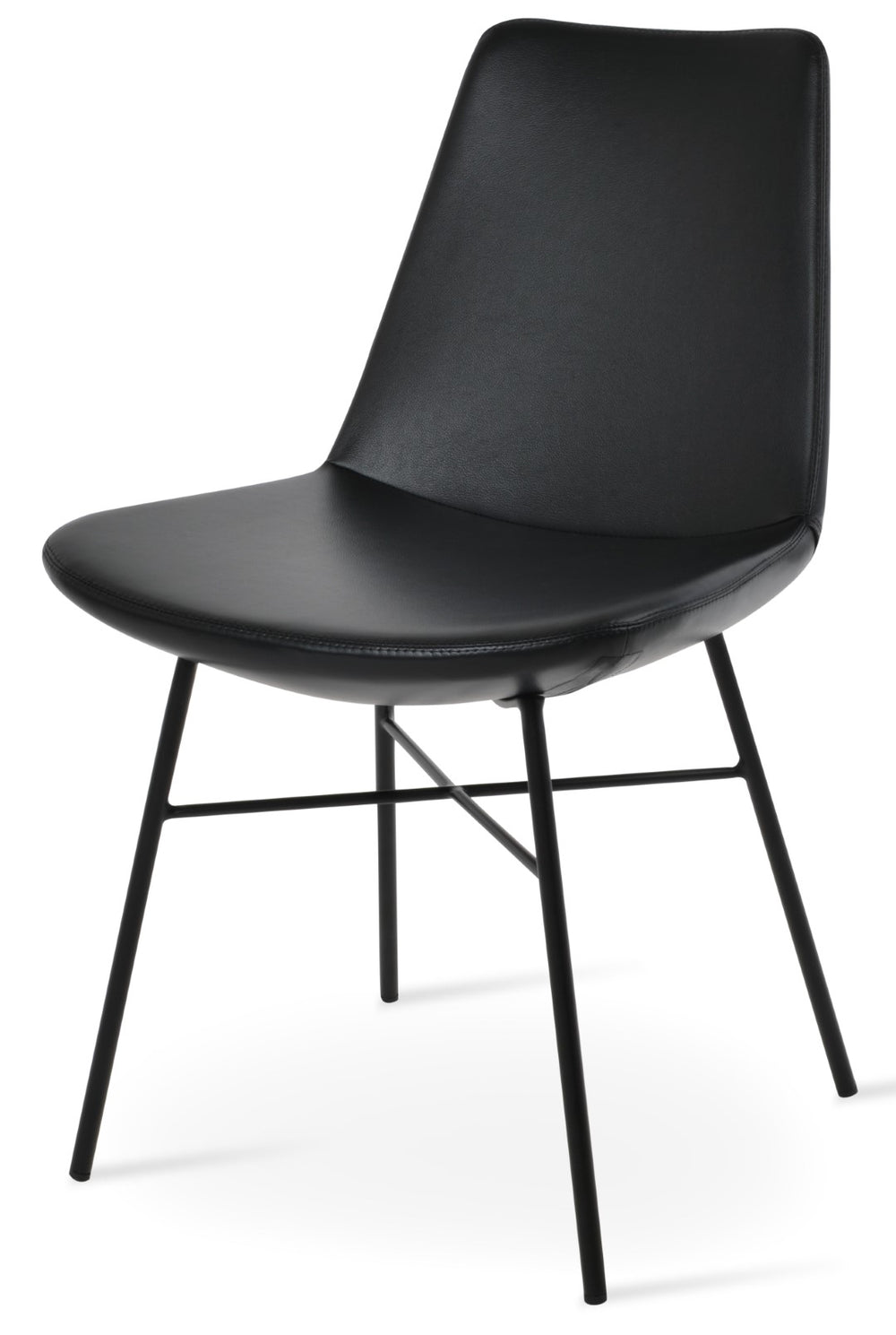 Soho Concept Eiffel Cross Chair - Durable Camira Yoredale Boucle Fabric, Elegant Design, 10-year Guarantee, Black Black  Soho-concept-dining-chair-03148