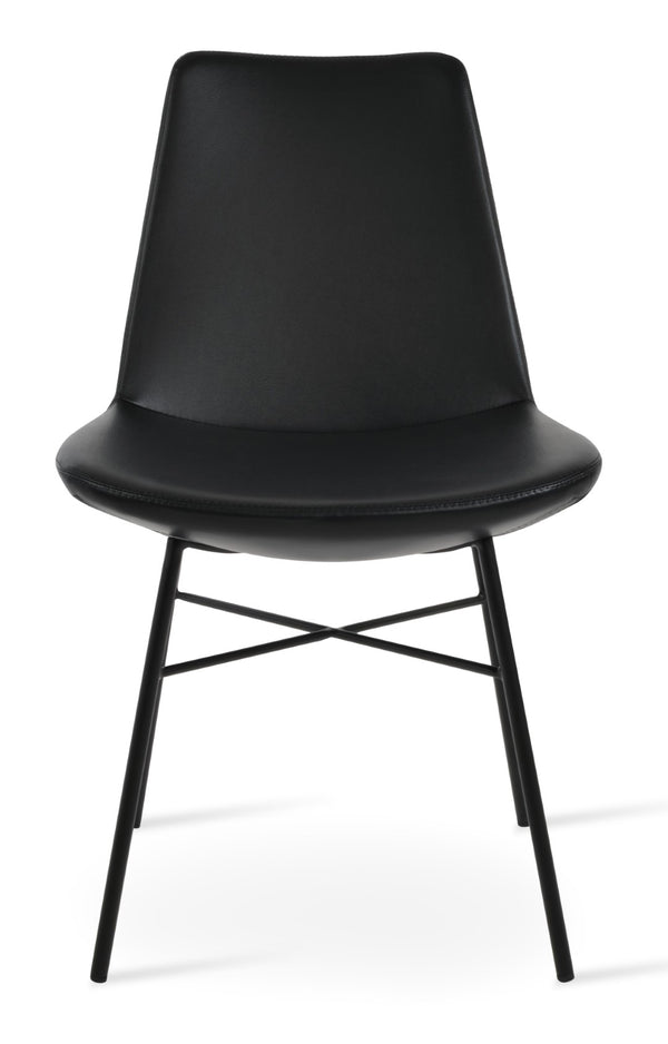 Soho Concept Eiffel Cross Chair - Durable Camira Yoredale Boucle Fabric, Elegant Design, 10-year Guarantee, Black Black  Soho-concept-dining-chair-03148