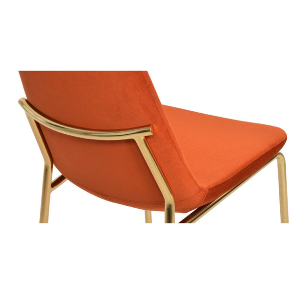 Soho Concept Eiffel Harris Chair - Stylish Dining Chair In Boucle, Velvet, Nubuck & Camira Fabrics With Guarantees Orange,Brass,Gold  Soho-concept-dining-chair-02669