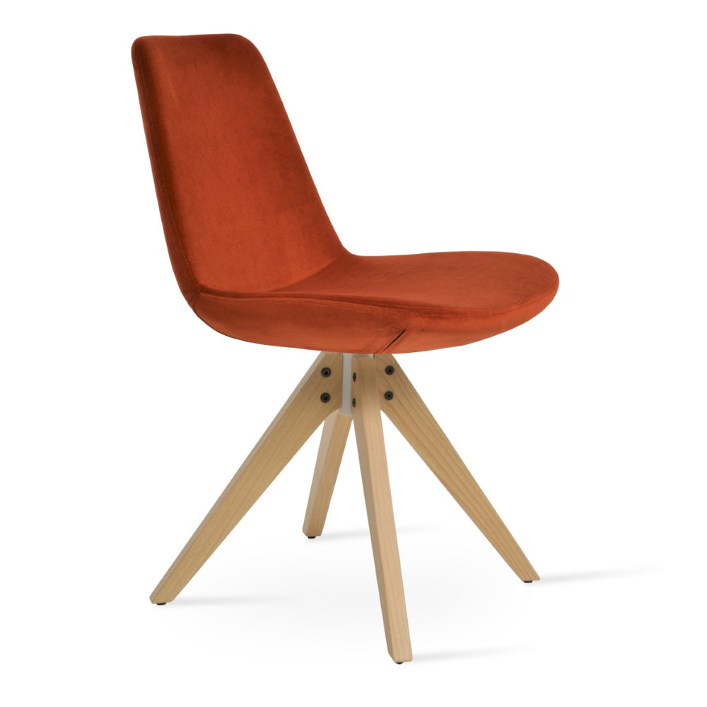 Soho Concept Eiffel Pyramid Swivel Dining Chair - Luxury Fabrics & Solid Wood Base, 10-year Guarantee, 350 Lbs Capacity Natural,Ash,Orange  Soho-concept-dining-chair-02668