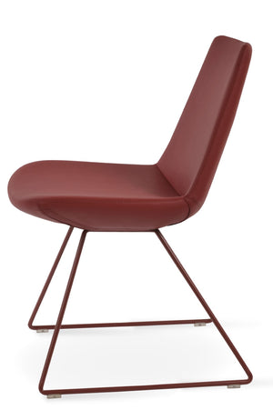 Soho Concept Eiffel Wire Chair - Luxe Upholstered Dining Chair In Boucle, Velvet & Nubuck With 10-year Guarantee Red  Soho-concept-dining-chair-03600