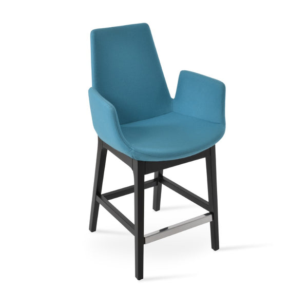 Soho Concept Eiffel Arm Barstools & Counterstools - Premium Wool Fabric, 10-year Guarantee & Stylish Finishes Turquoise  Soho-concept-dining-chair-08022