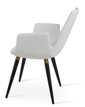 Soho Concept Eiffel Ana Armchair Dining Chair - Stylish Ppm-fr Upholstery, Gold Accents, 2-year Guarantee, Turkiye Made Black,Gold,White  Soho-concept-dining-chair-03672