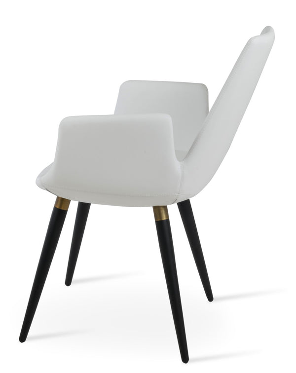 Soho Concept Eiffel Ana Armchair Dining Chair - Stylish Ppm-fr Upholstery, Gold Accents, 2-year Guarantee, Turkiye Made Black,Gold,White  Soho-concept-dining-chair-03672
