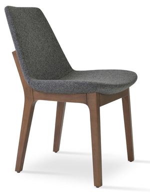 Soho Concept Eiffel Wood Chair - Elegant Dining Seat With Premium Boucle, Velvet, Nubuck Fabrics & 10-year Guarantee Walnut,Dark Grey  Soho-concept-dining-chair-03675