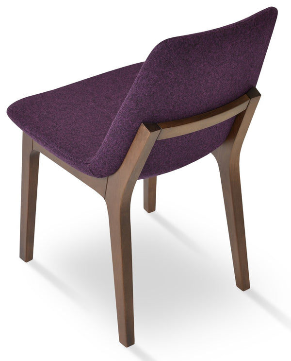 Soho Concept Eiffel Wood Chair With Camira Era Fabric - 10-year Guarantee, Stylish Walnut & Red Finishes, 350 Lbs Capacity Walnut  Soho-concept-dining-chair-03676