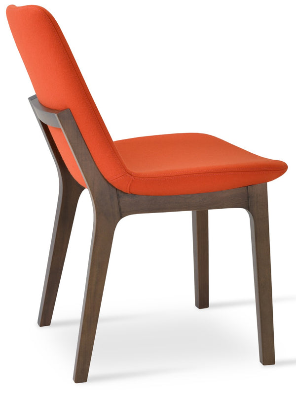 Soho Concept Eiffel Wood Chair - Elegant Dining Seat With Premium Boucle, Velvet, Nubuck Fabrics & 10-year Guarantee Walnut,Orange  Soho-concept-dining-chair-03677