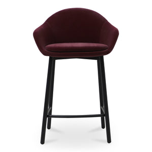Moe's Home Emily Counter Stool - Cozy Design With Sturdy Metal Legs, Perfect For Any Interior Style And Space Purple Upholstery, 100% Polyester,Steel Legs Ej-1046-38