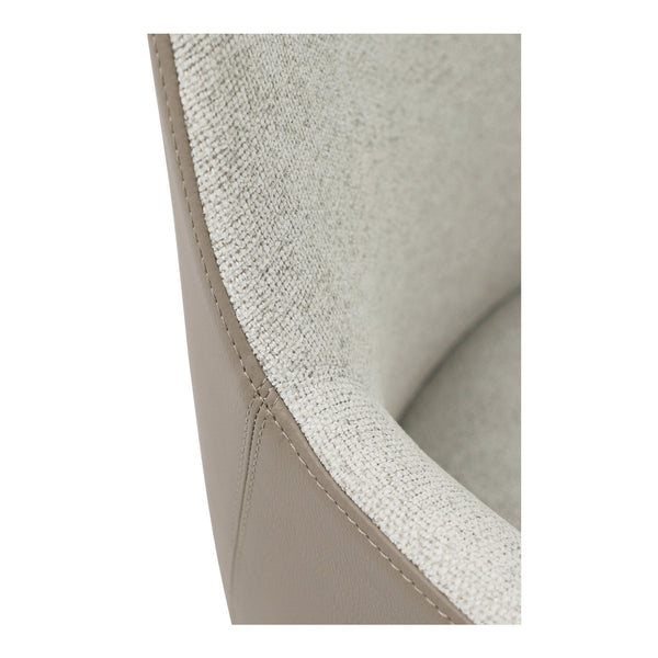 Moe's Home Morris Ergonomic Office Chair - Swivel Design, Adjustable Height & Comfortable Support For Work Beige Upholstery, 100% Polyester,Vegan Leather,Foam Ej-1047-34