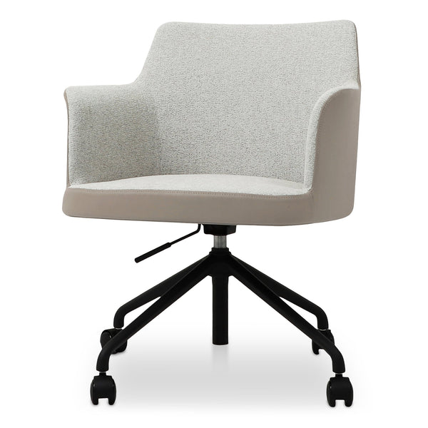 Moe's Home Morris Ergonomic Office Chair - Swivel Design, Adjustable Height & Comfortable Support For Work Beige Upholstery, 100% Polyester,Vegan Leather,Foam Ej-1047-34