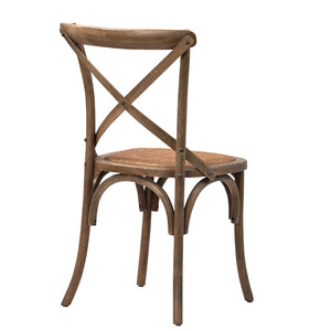 Dovetail Gaston Dining Chair Natural Finish Oak Wood Frame and Rattan Seat EL23