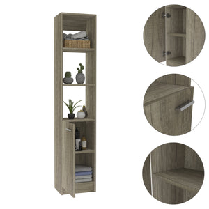 English Elm Malaga Linen Cabinet with Versatile Storage Shelves, Single Door Design, Durable Particle Board Finish Beige 66.5 L x 16.9 W x 3.9 H B07091942