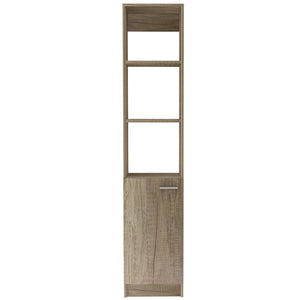 English Elm Malaga Linen Cabinet with Versatile Storage Shelves, Single Door Design, Durable Particle Board Finish Beige 66.5 L x 16.9 W x 3.9 H B07091942