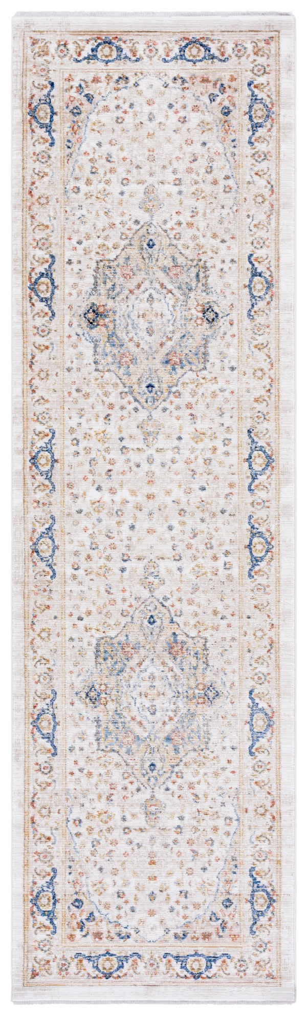 Safavieh Ellwood Elegant Traditional Runner Rug In Sophisticated Ivory And Blue For Timeless Home Decor Ivory ,Blue Polyester Eld210a-28