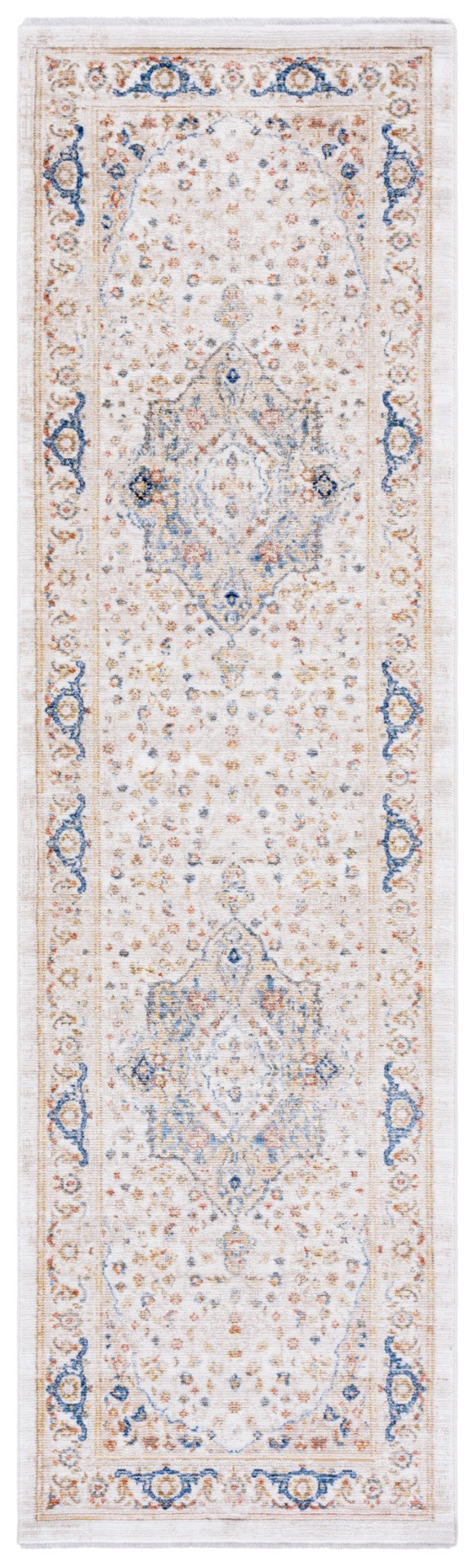 Safavieh Ellwood Elegant Traditional Area Rug - Timeless Power Loomed Design For Living Room & Office Decor Ivory ,Blue Polyester Eld210a-6