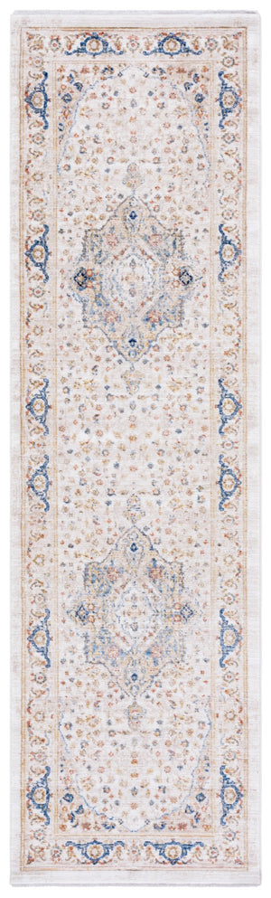Safavieh Ellwood Elegant Traditional Area Rug - Timeless Power Loomed Design For Living Room & Office Decor Ivory ,Blue Polyester Eld210a-6