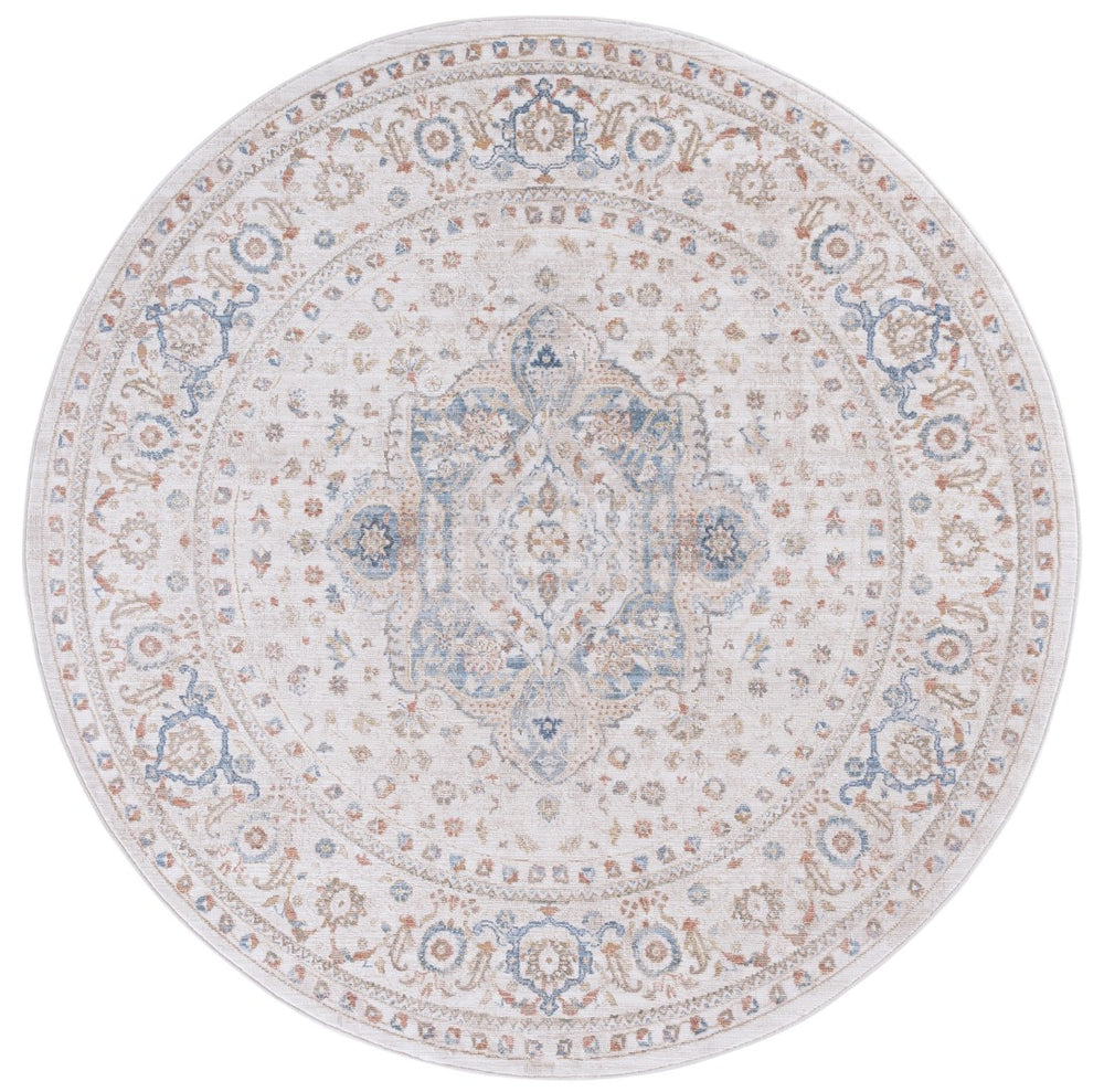 Safavieh Ellwood Elegant Traditional Area Rug - Timeless Power Loomed Design For Living Room & Office Decor Ivory ,Blue Polyester Eld210a-6