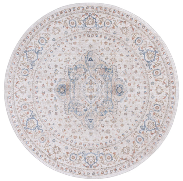 Safavieh Ellwood Elegant Traditional Area Rug - Timeless Power Loomed Design For Living Room & Office Decor Ivory ,Blue Polyester Eld210a-6