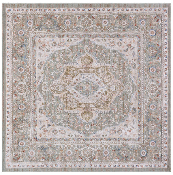 Safavieh Ellwood Elegant Traditional Runner Rug In Sophisticated Ivory And Blue For Timeless Home Decor Olive ,Beige Polyester Eld210x-7sq
