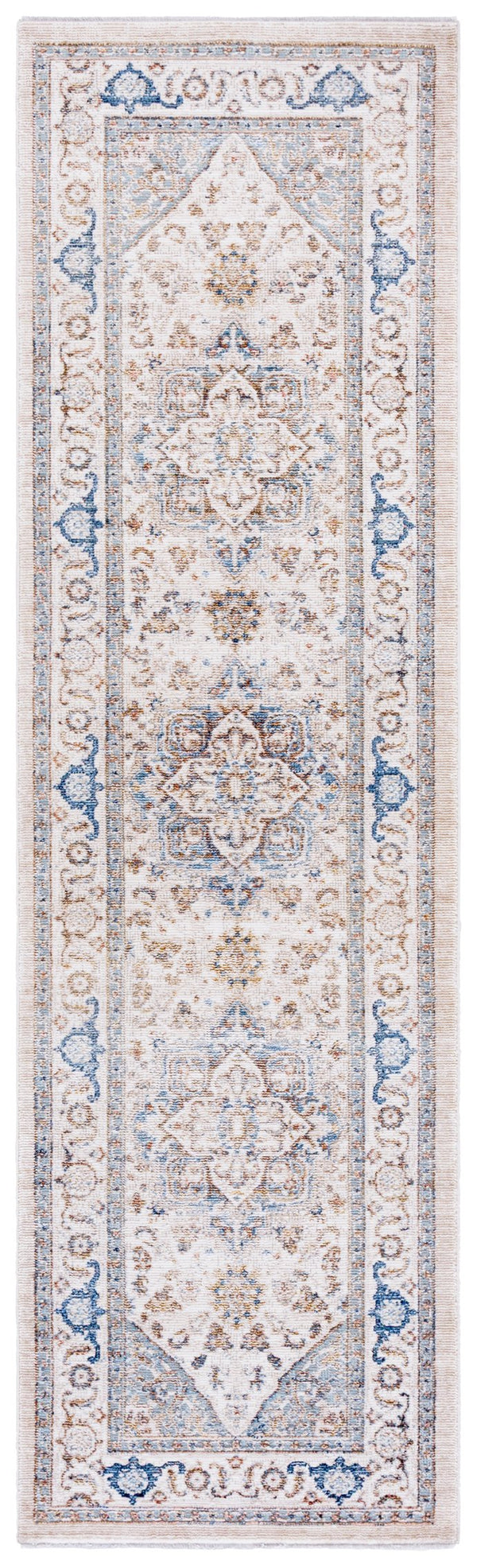 Safavieh Ellwood Elegant Area Runner Rug - Stylish Power Loomed Design To Enhance Your Home Decor Effortlessly Beige ,Blue Polyester Eld212a-28