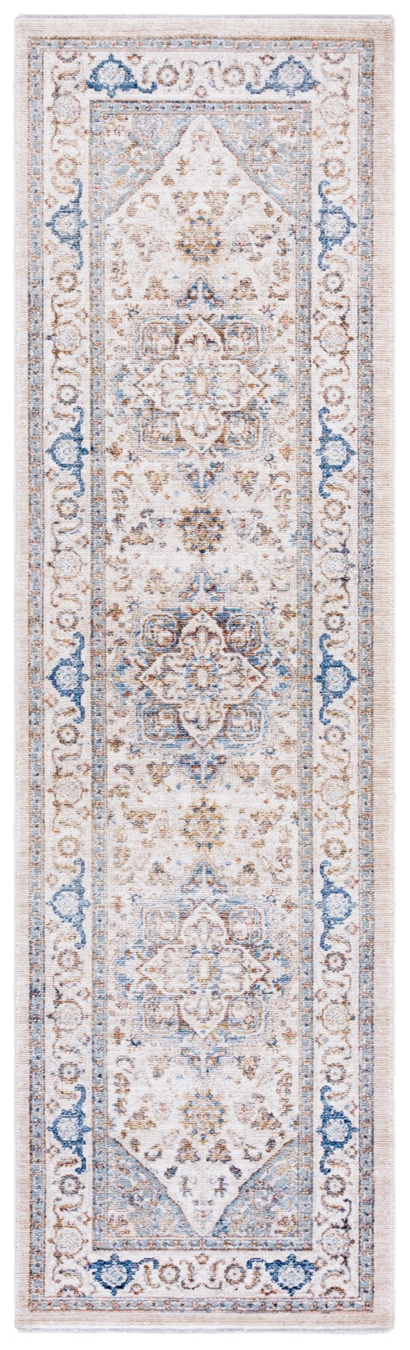 Safavieh Ellwood Traditional Area Rug - Soft Polyester Craftsmanship For Cozy Living Spaces And Timeless Style Beige ,Blue Polyester Eld212a-4