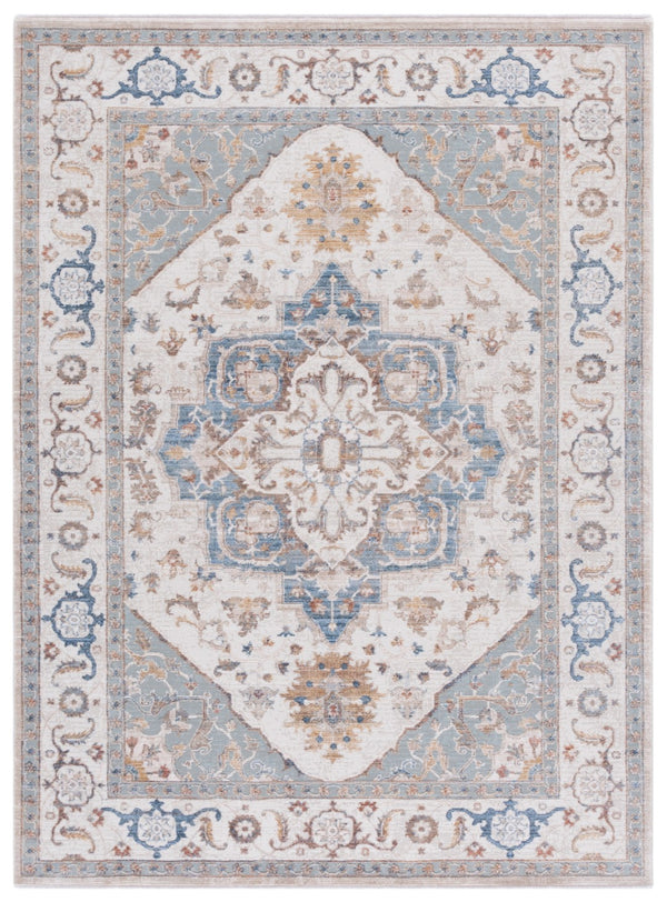 Safavieh Ellwood Traditional Area Rug - Soft Polyester Craftsmanship For Cozy Living Spaces And Timeless Style Beige ,Blue Polyester Eld212a-4