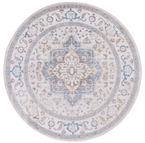 Safavieh Ellwood Elegant Area Runner Rug - Stylish Power Loomed Design To Enhance Your Home Decor Effortlessly Beige ,Blue Polyester Eld212a-7r