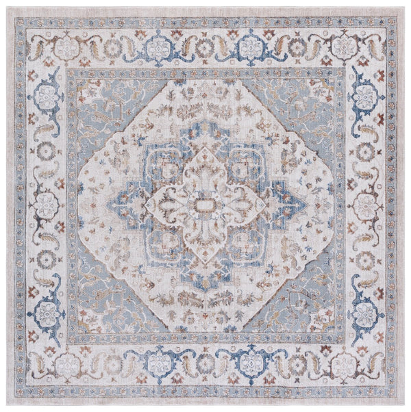 Safavieh Ellwood Elegant Area Runner Rug - Stylish Power Loomed Design To Enhance Your Home Decor Effortlessly Beige ,Blue Polyester Eld212a-7sq