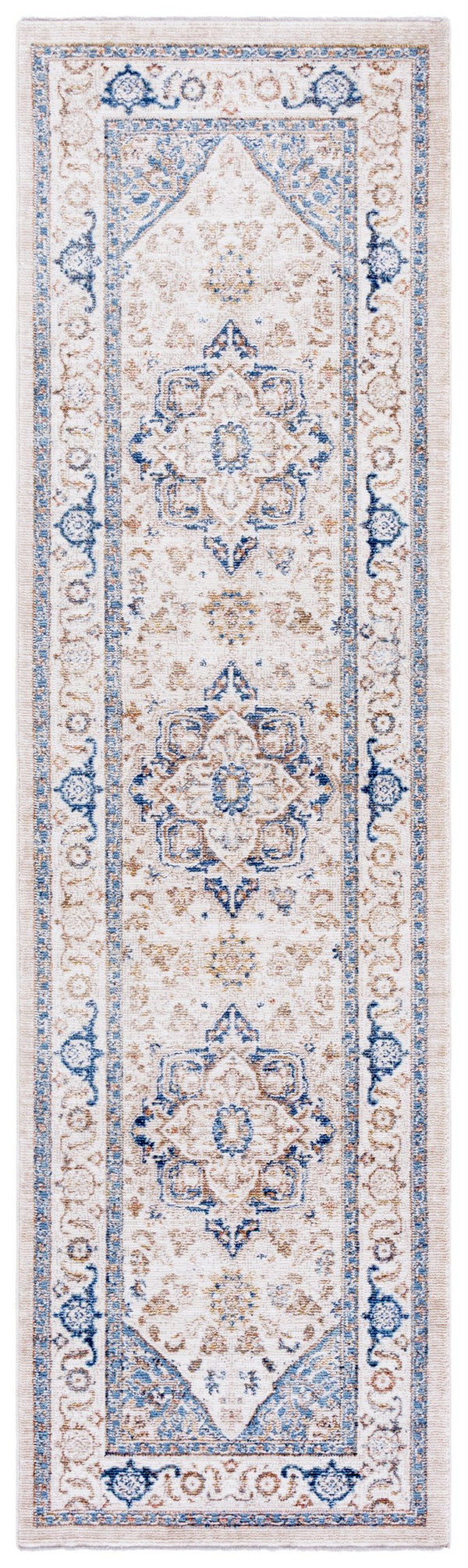 Safavieh Ellwood Elegant Area Runner Rug - Stylish Power Loomed Design To Enhance Your Home Decor Effortlessly Beige ,Navy Polyester Eld212b-28