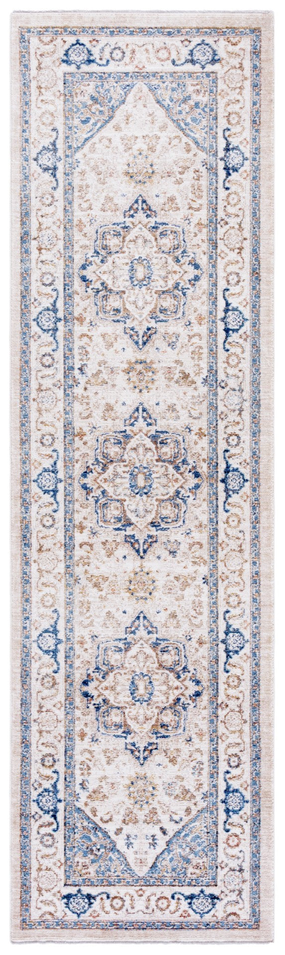 Safavieh Ellwood Traditional Area Rug - Soft Polyester Craftsmanship For Cozy Living Spaces And Timeless Style Beige ,Navy Polyester Eld212b-8