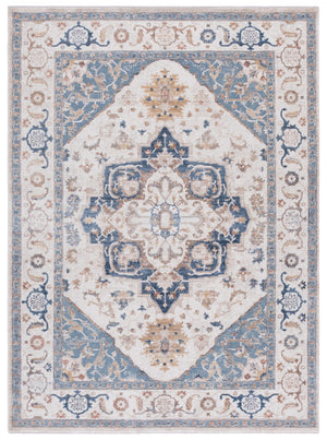 Safavieh Ellwood Traditional Area Rug - Soft Polyester Craftsmanship For Cozy Living Spaces And Timeless Style Beige ,Navy Polyester Eld212b-8