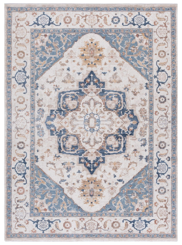 Safavieh Ellwood Traditional Area Rug - Soft Polyester Craftsmanship For Cozy Living Spaces And Timeless Style Beige ,Navy Polyester Eld212b-8