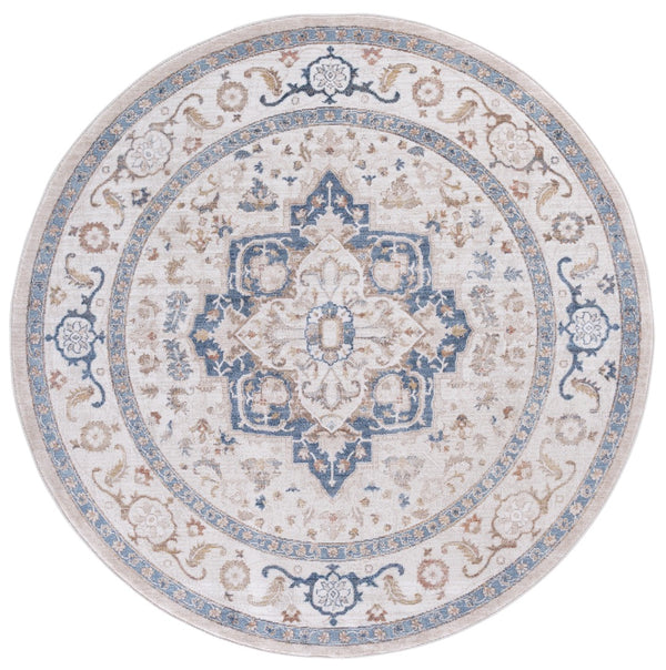Safavieh Ellwood Traditional Area Rug - Soft Polyester Craftsmanship For Cozy Living Spaces And Timeless Style Beige ,Navy Polyester Eld212b-8