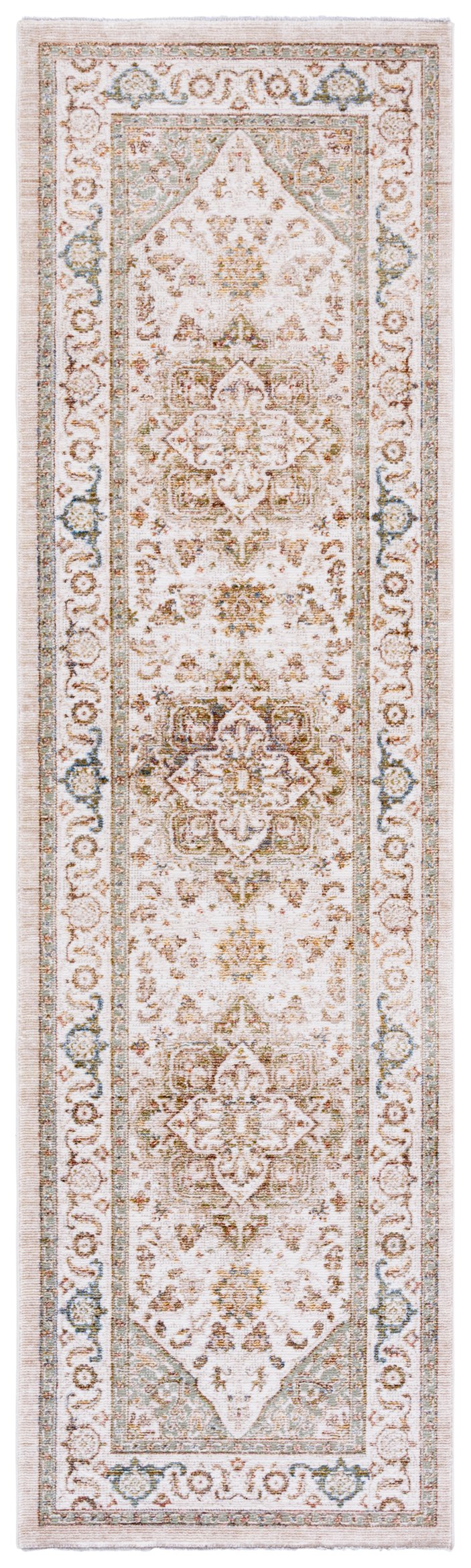 Safavieh Ellwood Elegant Area Runner Rug - Stylish Power Loomed Design To Enhance Your Home Decor Effortlessly Blue ,Beige Polyester Eld212m-7sq