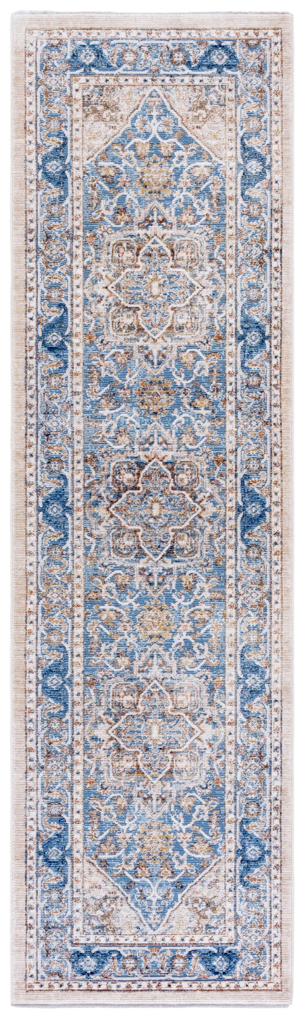 Safavieh Ellwood Elegant Area Runner Rug - Stylish Power Loomed Design To Enhance Your Home Decor Effortlessly Blue ,Beige Polyester Eld212m-28