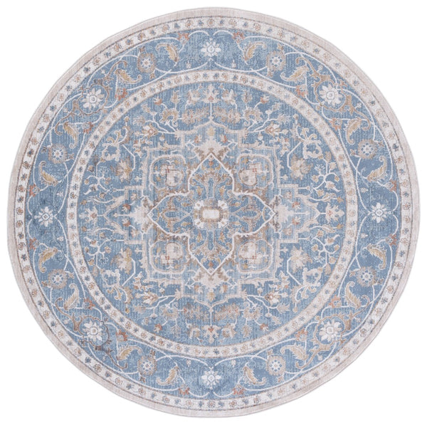 Safavieh Ellwood Traditional Area Rug - Soft Polyester Craftsmanship For Cozy Living Spaces And Timeless Style Blue ,Beige Polyester Eld212m-6