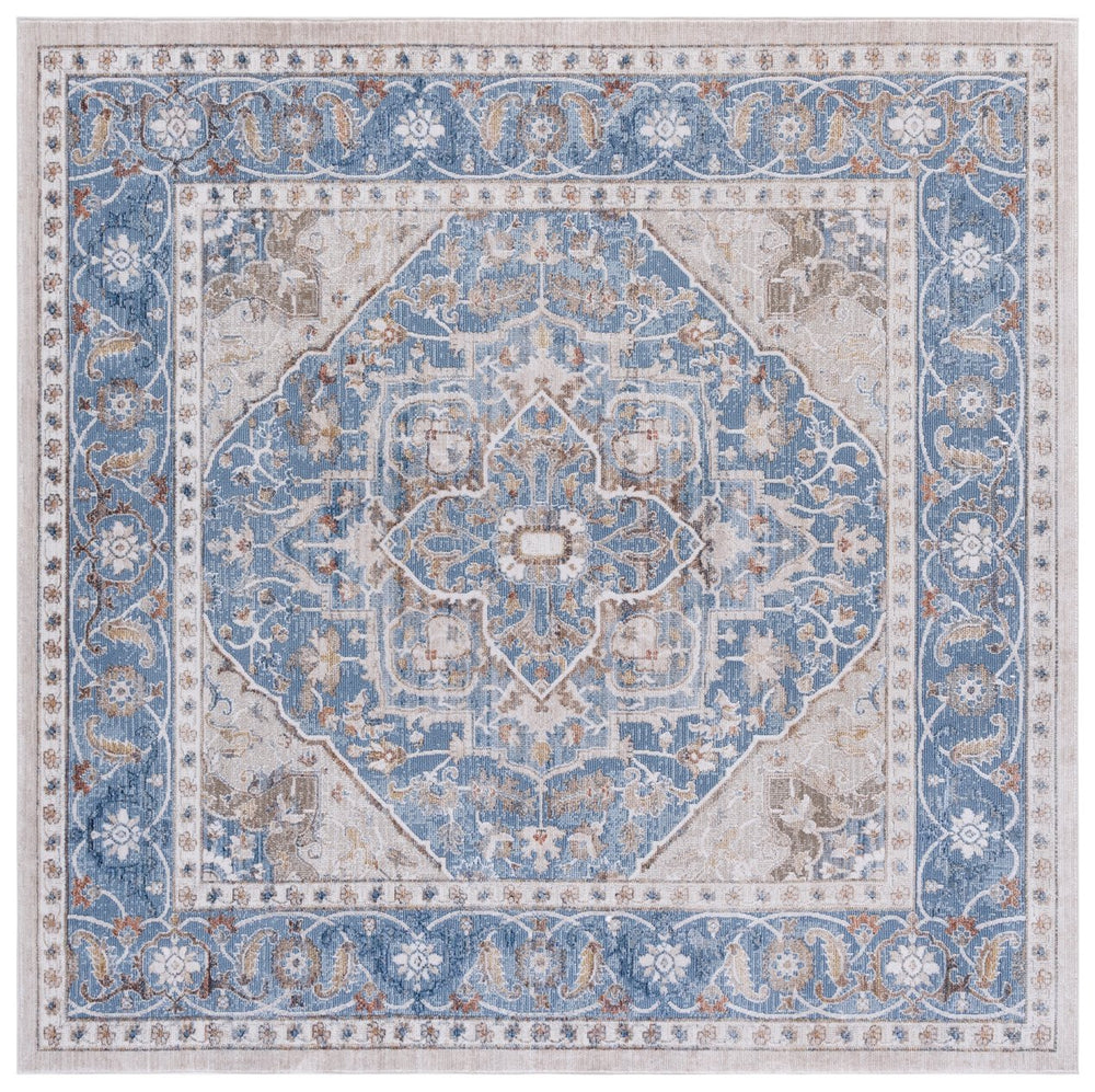 Safavieh Ellwood Elegant Area Runner Rug - Stylish Power Loomed Design To Enhance Your Home Decor Effortlessly Blue ,Beige Polyester Eld212m-7sq