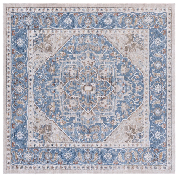 Safavieh Ellwood Elegant Area Runner Rug - Stylish Power Loomed Design To Enhance Your Home Decor Effortlessly Blue ,Beige Polyester Eld212m-7sq