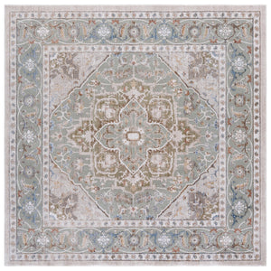 Safavieh Ellwood Elegant Area Runner Rug - Stylish Power Loomed Design To Enhance Your Home Decor Effortlessly Olive ,Beige Polyester Eld212x-7sq