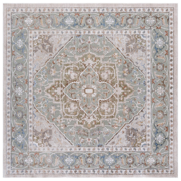 Safavieh Ellwood Elegant Area Runner Rug - Stylish Power Loomed Design To Enhance Your Home Decor Effortlessly Olive ,Beige Polyester Eld212x-7sq